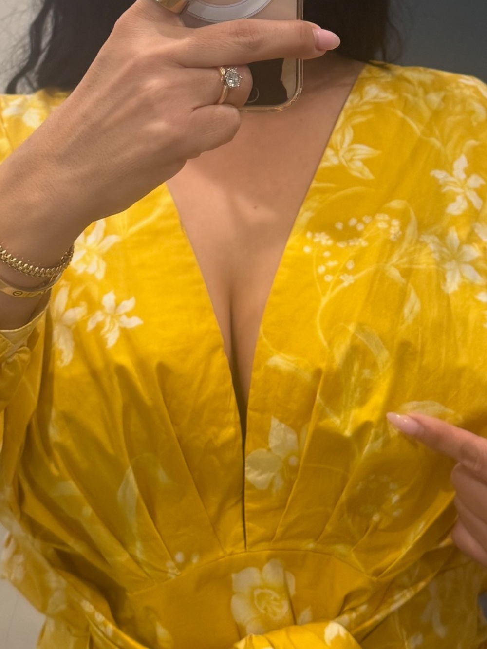 Johanna Ortiz Yellow Floral Maxi Dress M Resort Vacation Luxury Designer $1000+ - Picture 11 of 11